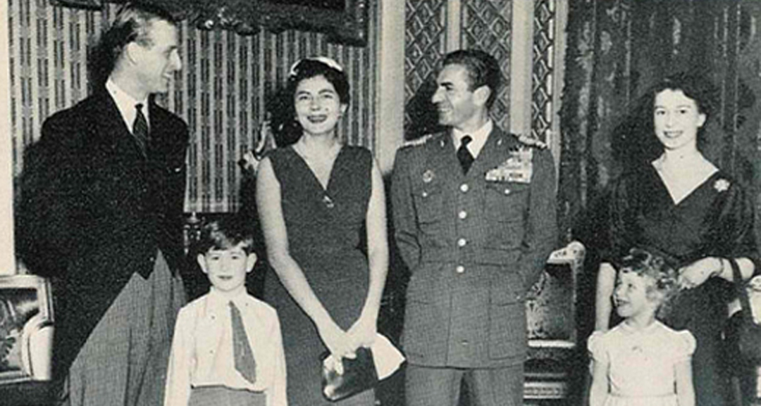 Queen Soraya and Queen Elisabeth with their husbands the Shah of Iran and the Duke of Edinburgh